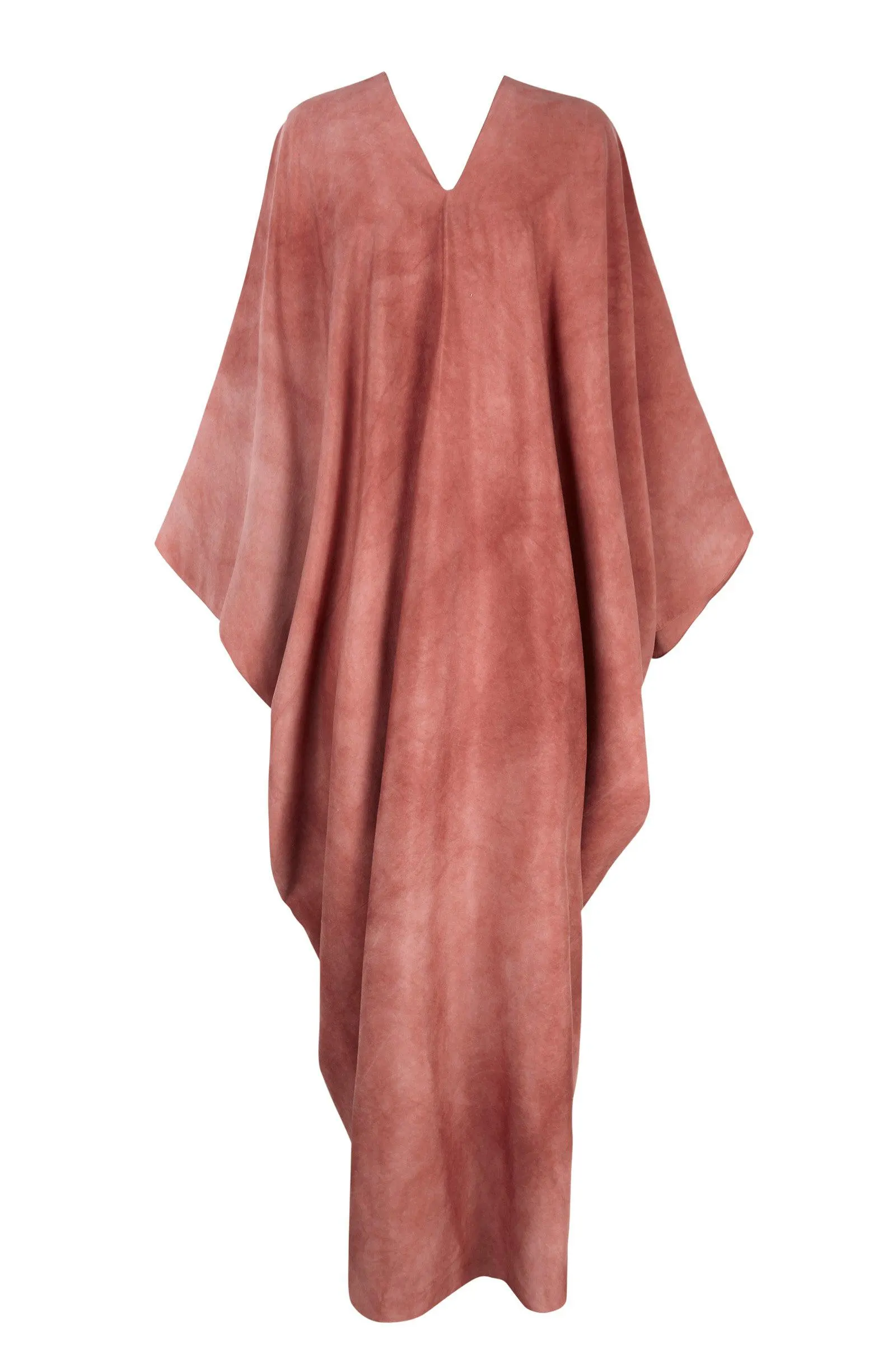 Salomé, strawberry maltinto silk caftan