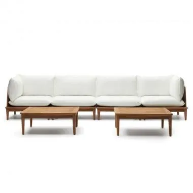 Set modular exterior Portitxol teca, sofá 4 plazas