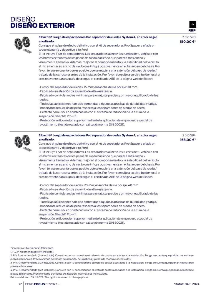 Catálogo de Ford de accesorios Focus 13 de noviembre al 13 de noviembre 2025 - Página 72
