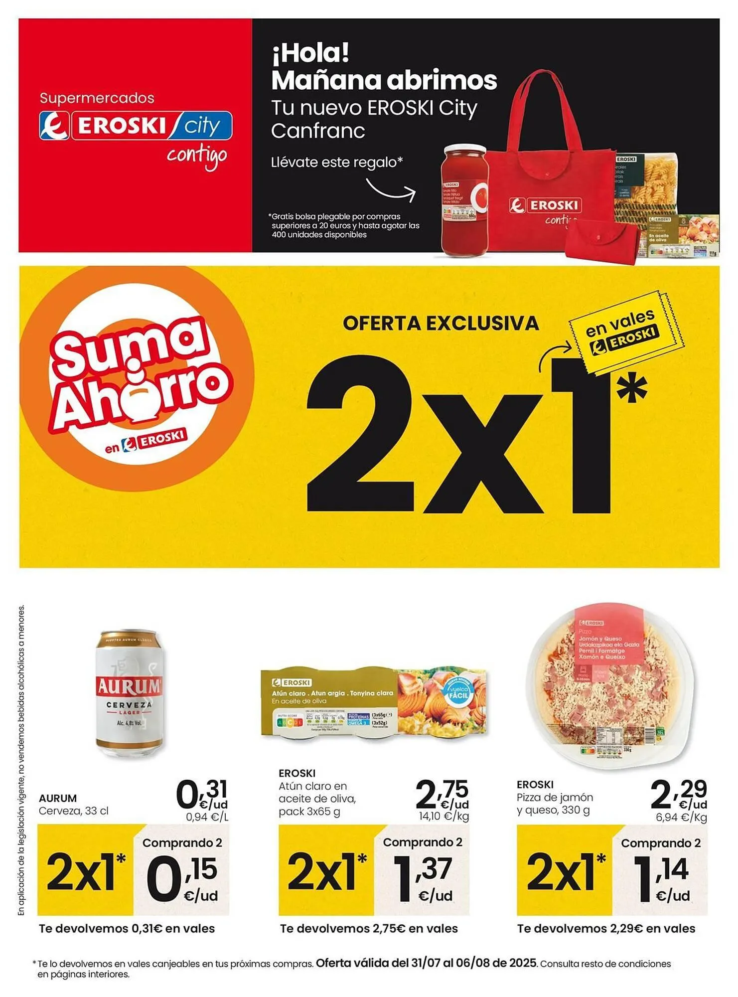 Catálogo de Folleto Eroski 31 de julio al 6 de agosto 2025 - Página 1