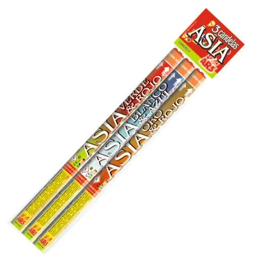 3 CANDELAS ASIA 10 BOLAS DE COLORES