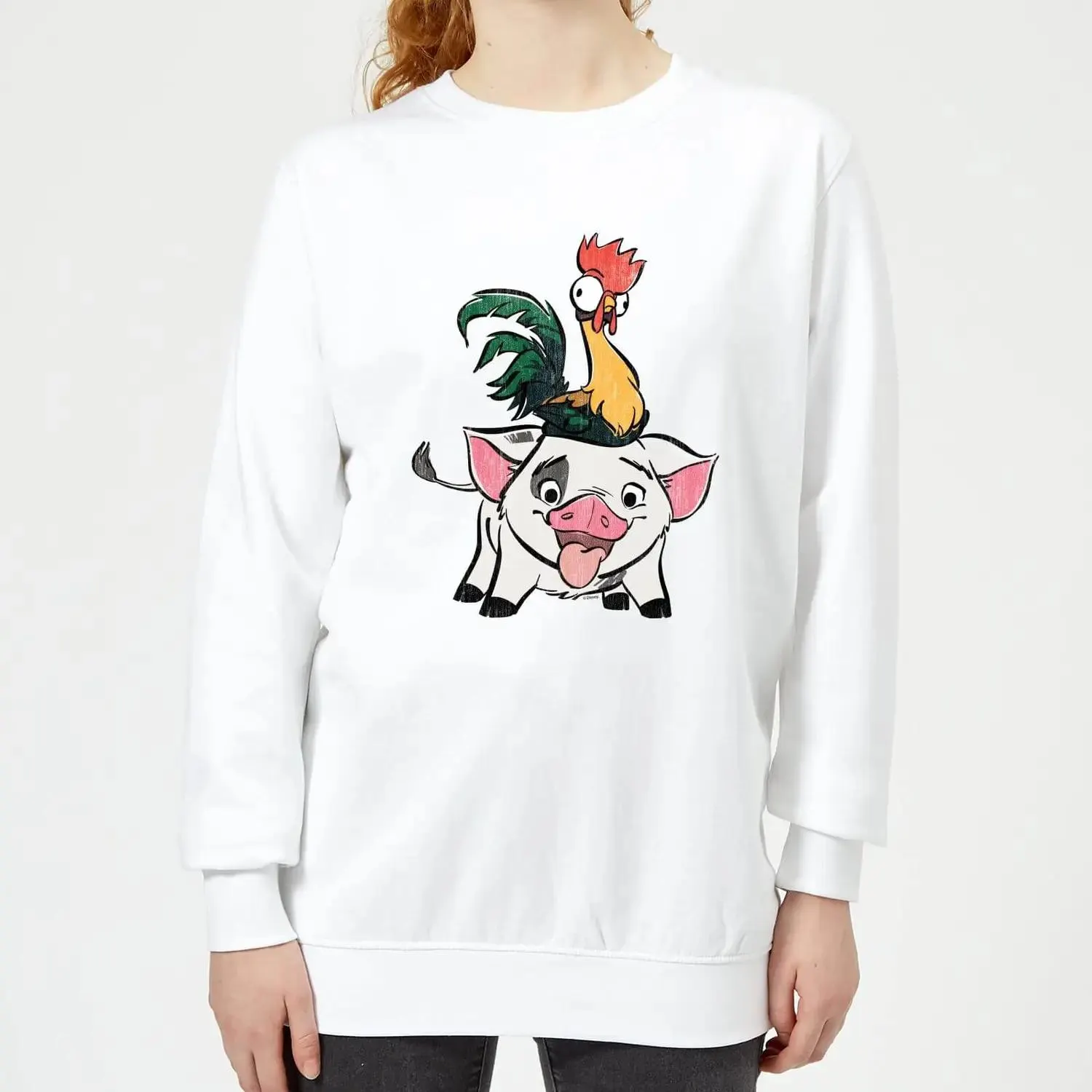 Sudadera Disney Vaiana Hei Hei y Pua - Mujer - Blanco