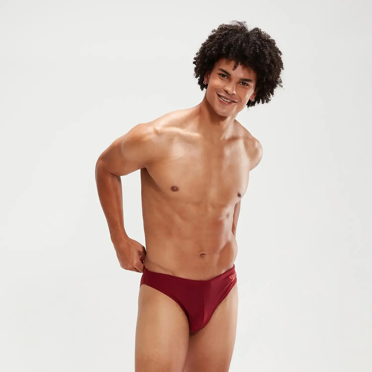 Slip Solar de 5 cm para hombre, rojo oscuro/coral