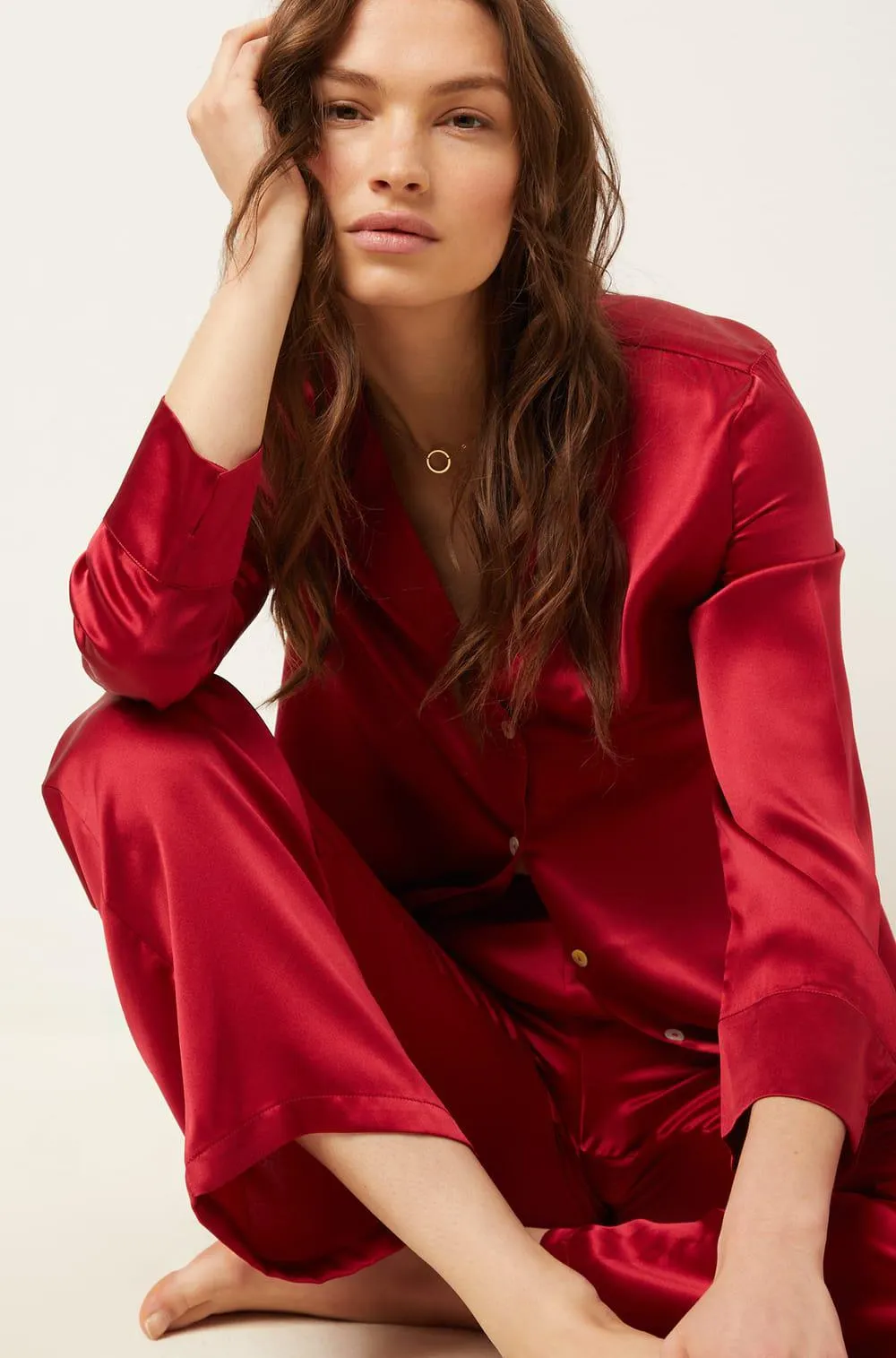 Camisa pijama de seda