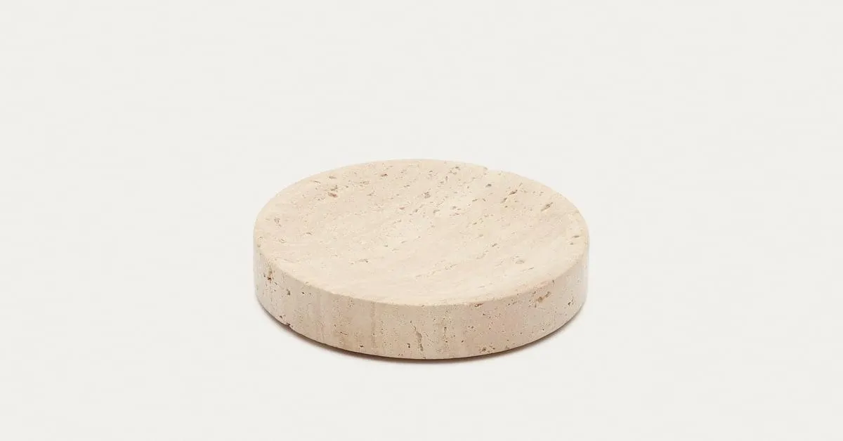Jabonera Macre de travertino beige