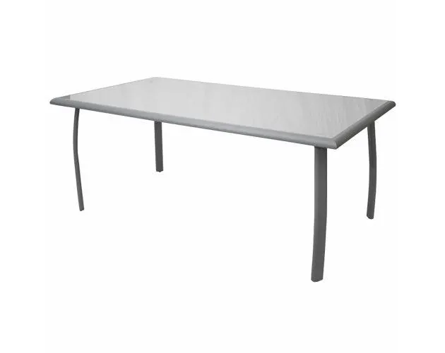 Mesa de jardín chillvert portofino aluminio y cristal 180x100x75 cm gris