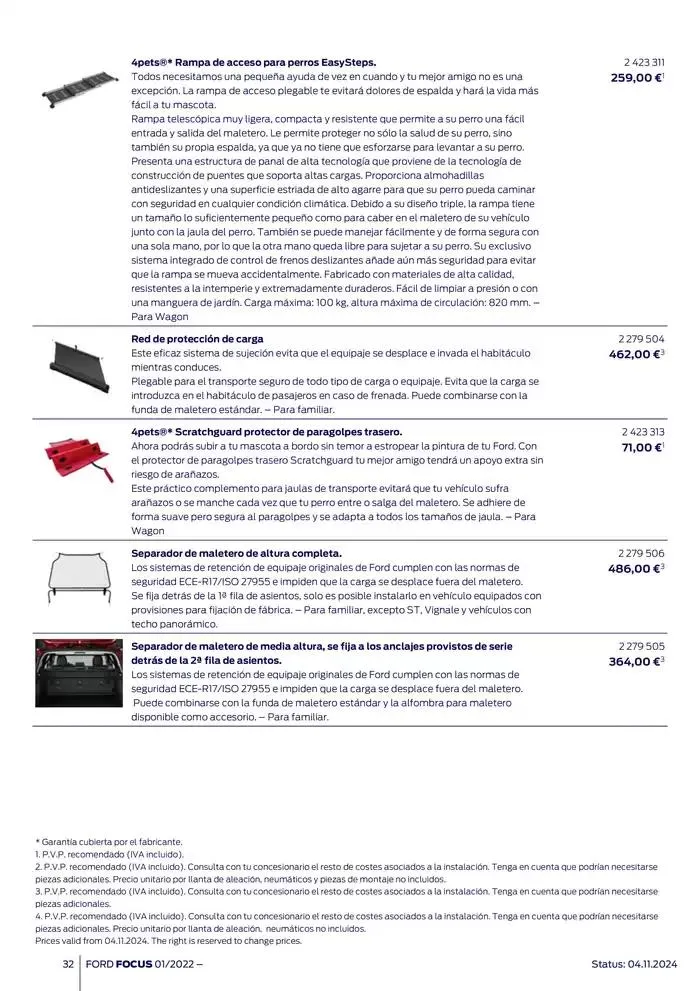 Catálogo de Ford de accesorios Focus 13 de noviembre al 13 de noviembre 2025 - Página 32