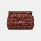 Bolsa de tweed con correa de cadena