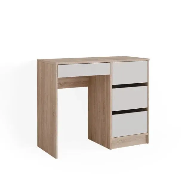 Vicco Escritorio Sherry, Blanco/Sonoma, 90 x 40 cm con cajones