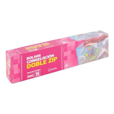 Bolsa congelación doble zip Lanta 15 unidades grande