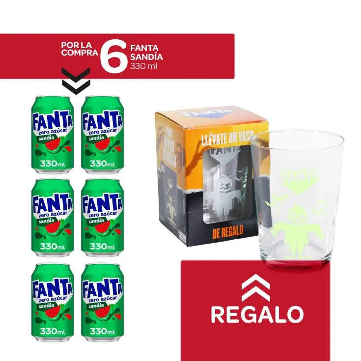 refresco sandía pack-6 + vaso halloween