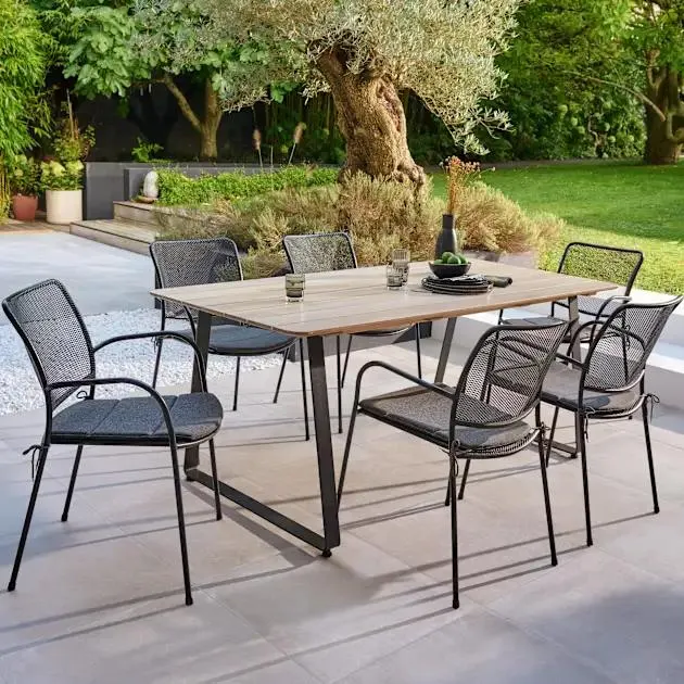 Conjunto jardín Hania mesa + 6 sillas