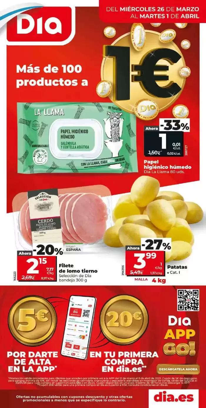 Catálogo de Más de 100 productos a 1€ del 26/03 al 01/04  26 de marzo al 1 de abril 2025 - Página 1