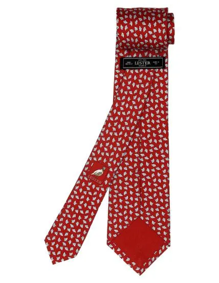 Corbata hojas Rojo/azul