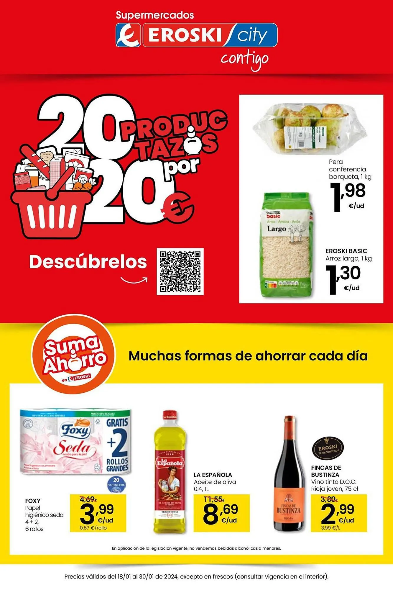 Catálogo de Folleto Eroski 18 de enero al 30 de enero 2024 - Página 1