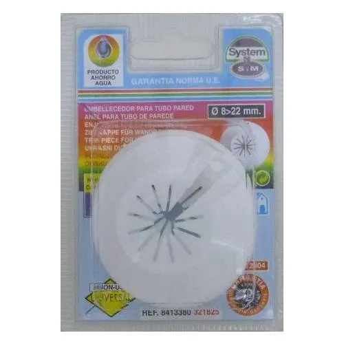 Embellecedor tubo calefaccion simple 8-22mm abs blanco s&m