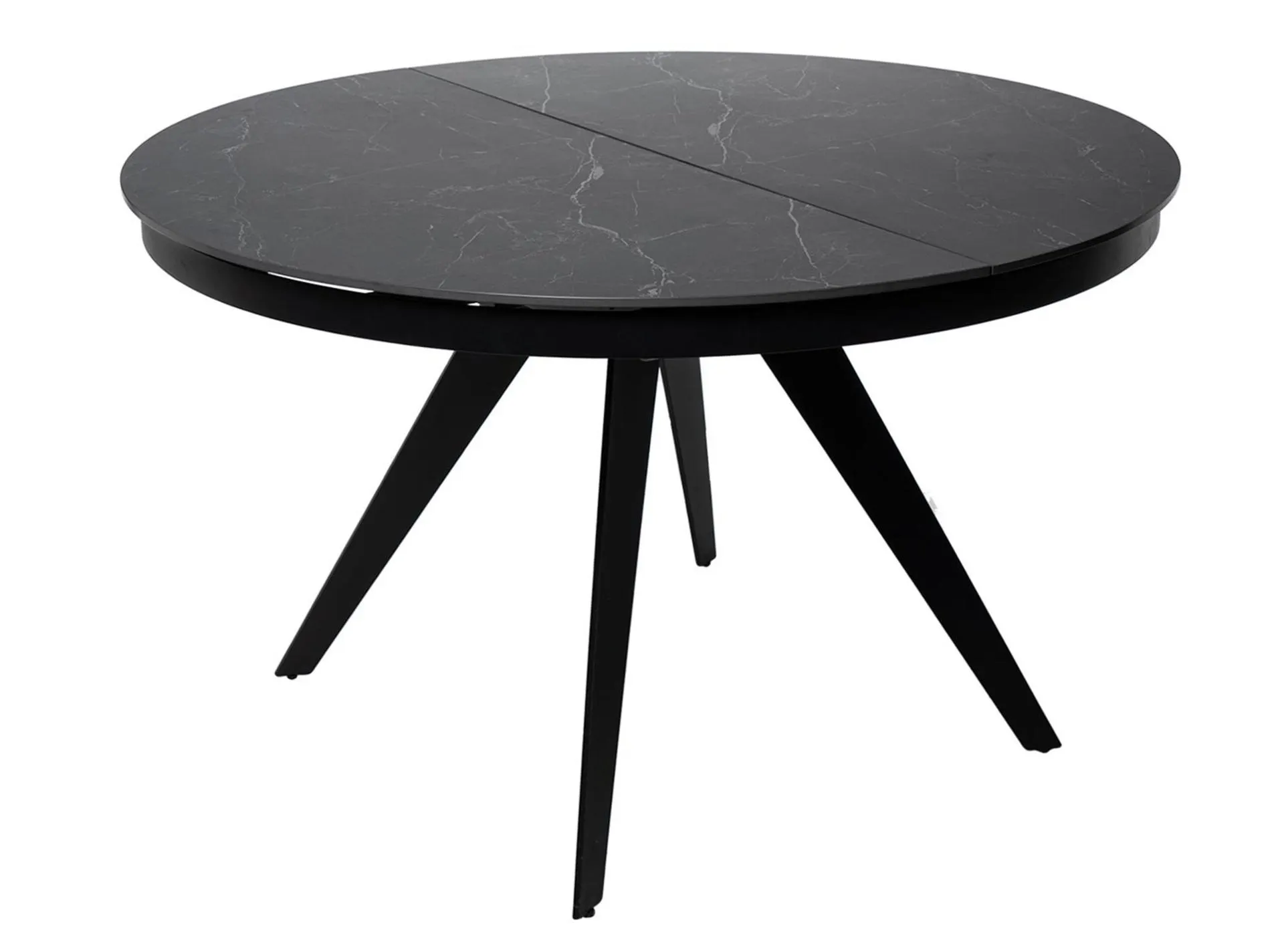 Mesa redonda extensible con sobre porcelánico