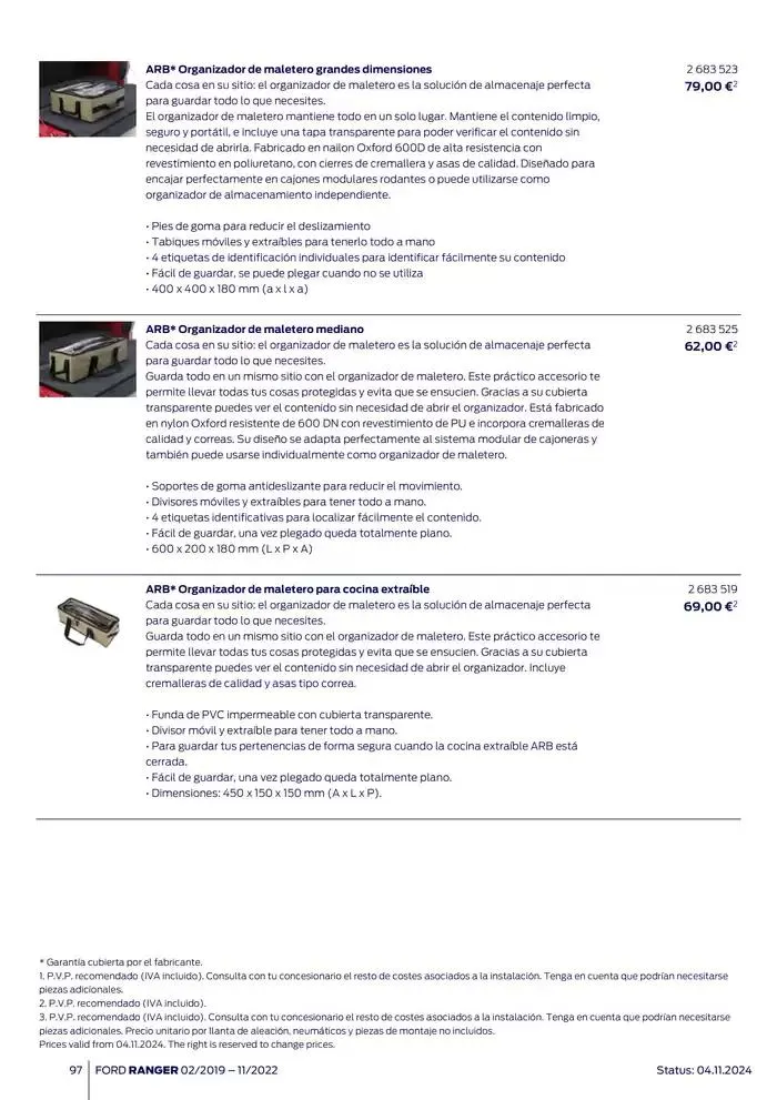 Catálogo de Ford de accesorios Ford Ranger 13 de noviembre al 13 de noviembre 2025 - Página 97