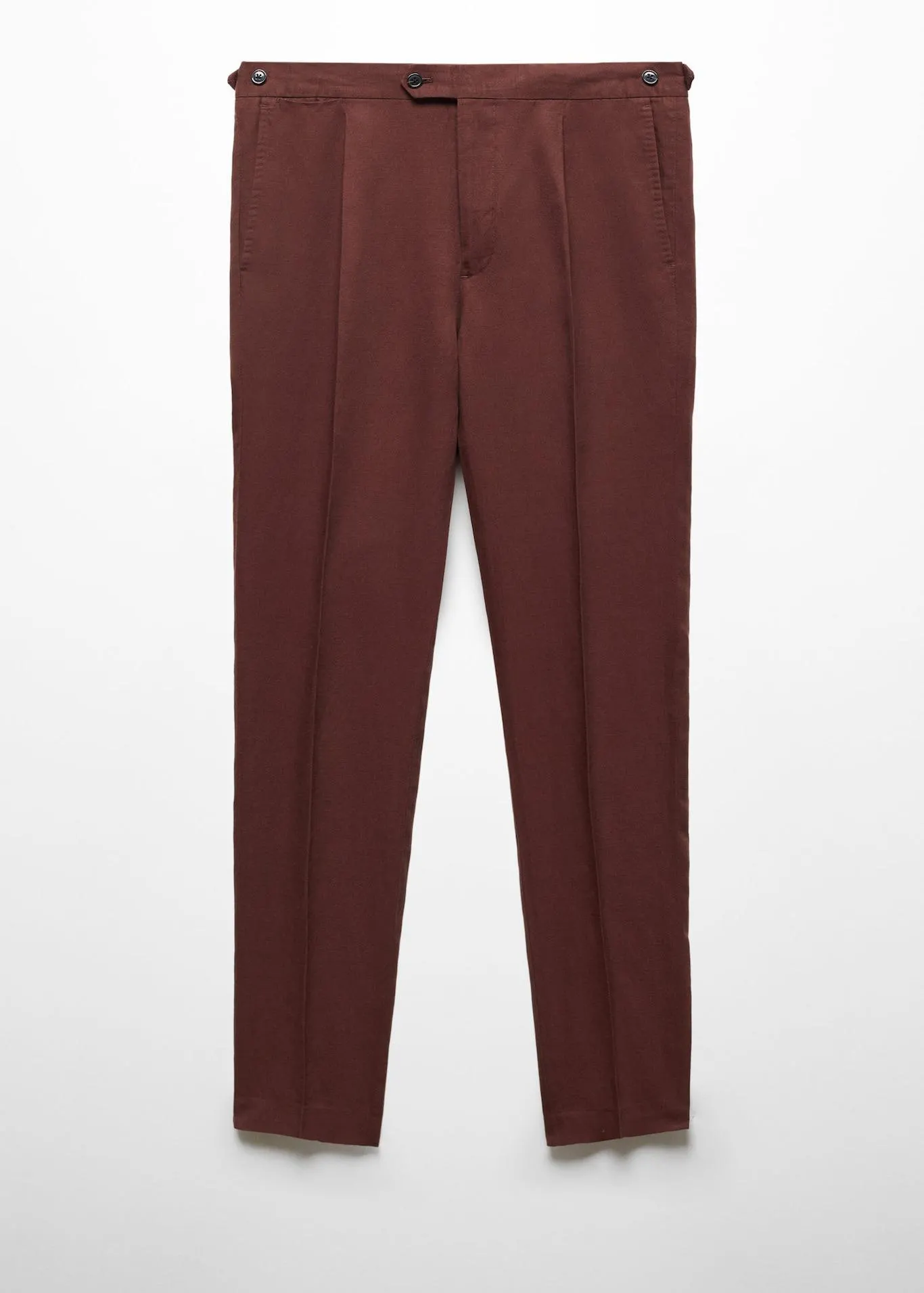 Pantalón traje slim fit lino pinzas