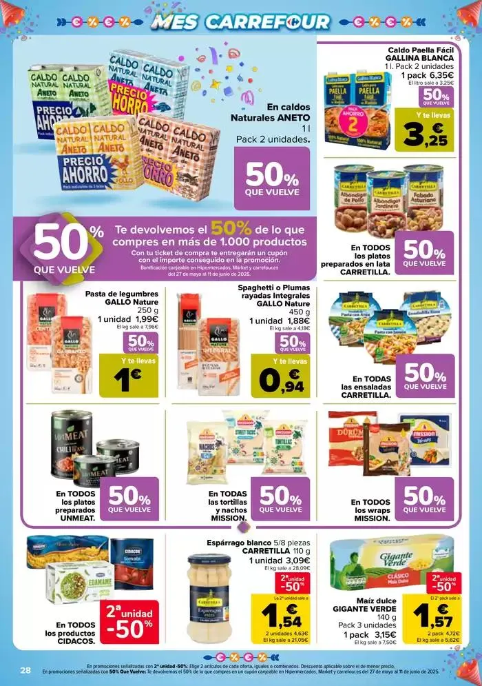 Catálogo de 50% QUE VUELVE + 2ªUD. AL -50% 13 de mayo al 26 de mayo 2025 - Página 28