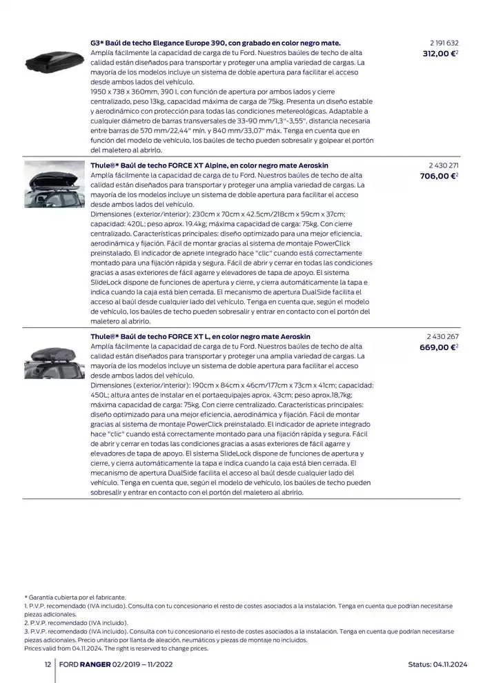 Catálogo de Ford de accesorios Ford Ranger 13 de noviembre al 13 de noviembre 2025 - Página 12