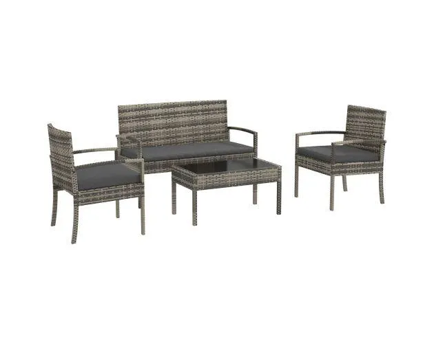 Muebles de jardín acero, pe color gris 108x58x78 cm Outsunny