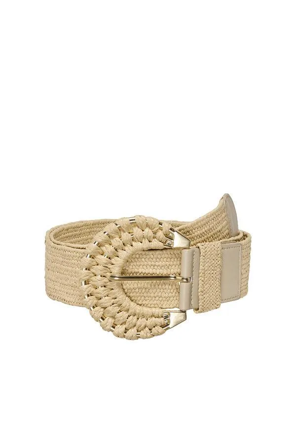 Cinturón trenzado con hebilla redonda
