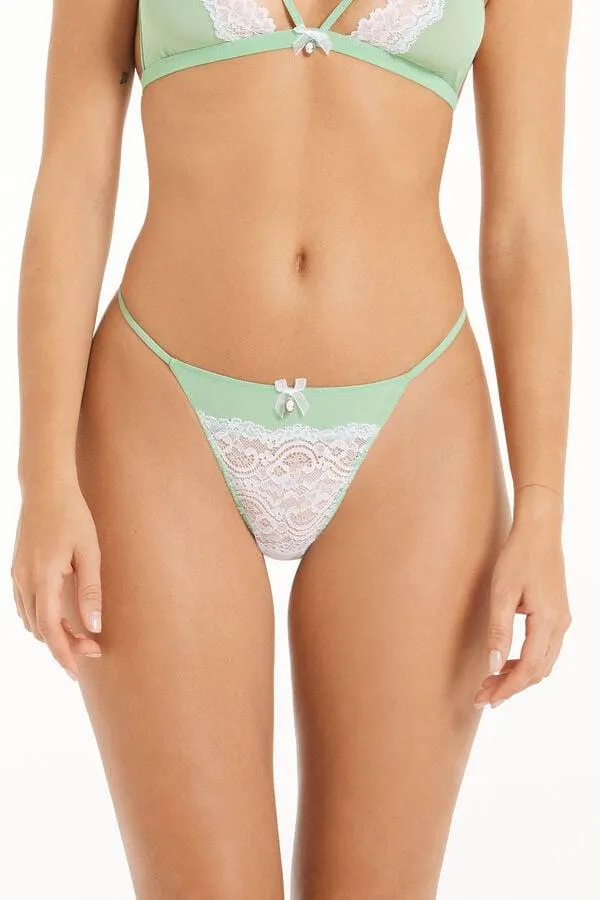 Tanga con Pernera Alta y Tiras Laterales Finas Soft Mint Cammeo