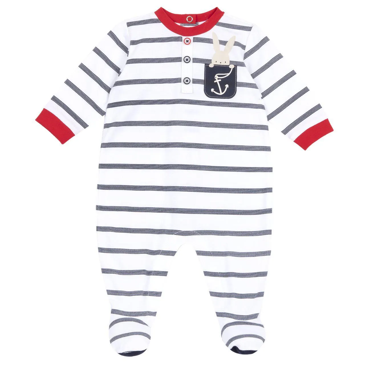 Pijama bebé marinero apertura entrepierna