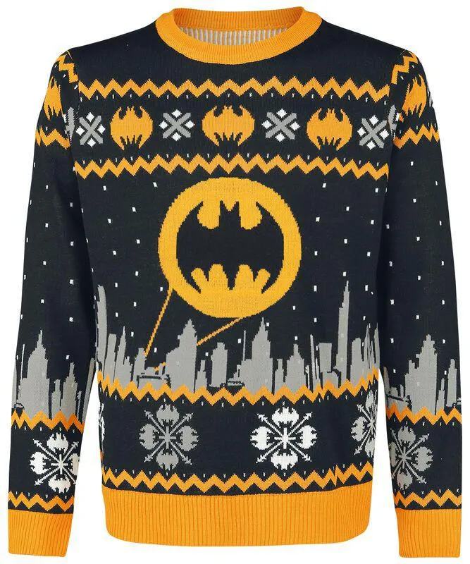 "Gotham" Christmas jumper negro/gris/amarillo de Batman