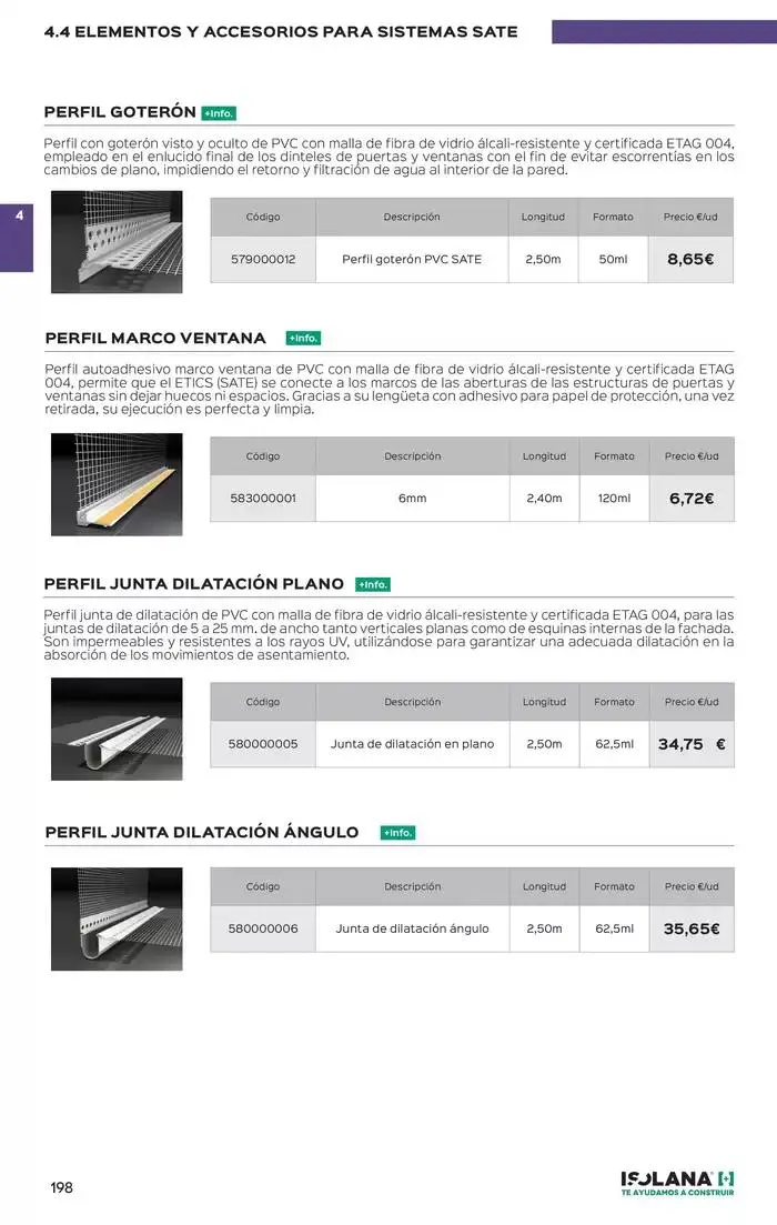 Catálogo de FACHADAS – TARIFA ISOLANA 2025 9 de enero al 30 de junio 2025 - Página 16
