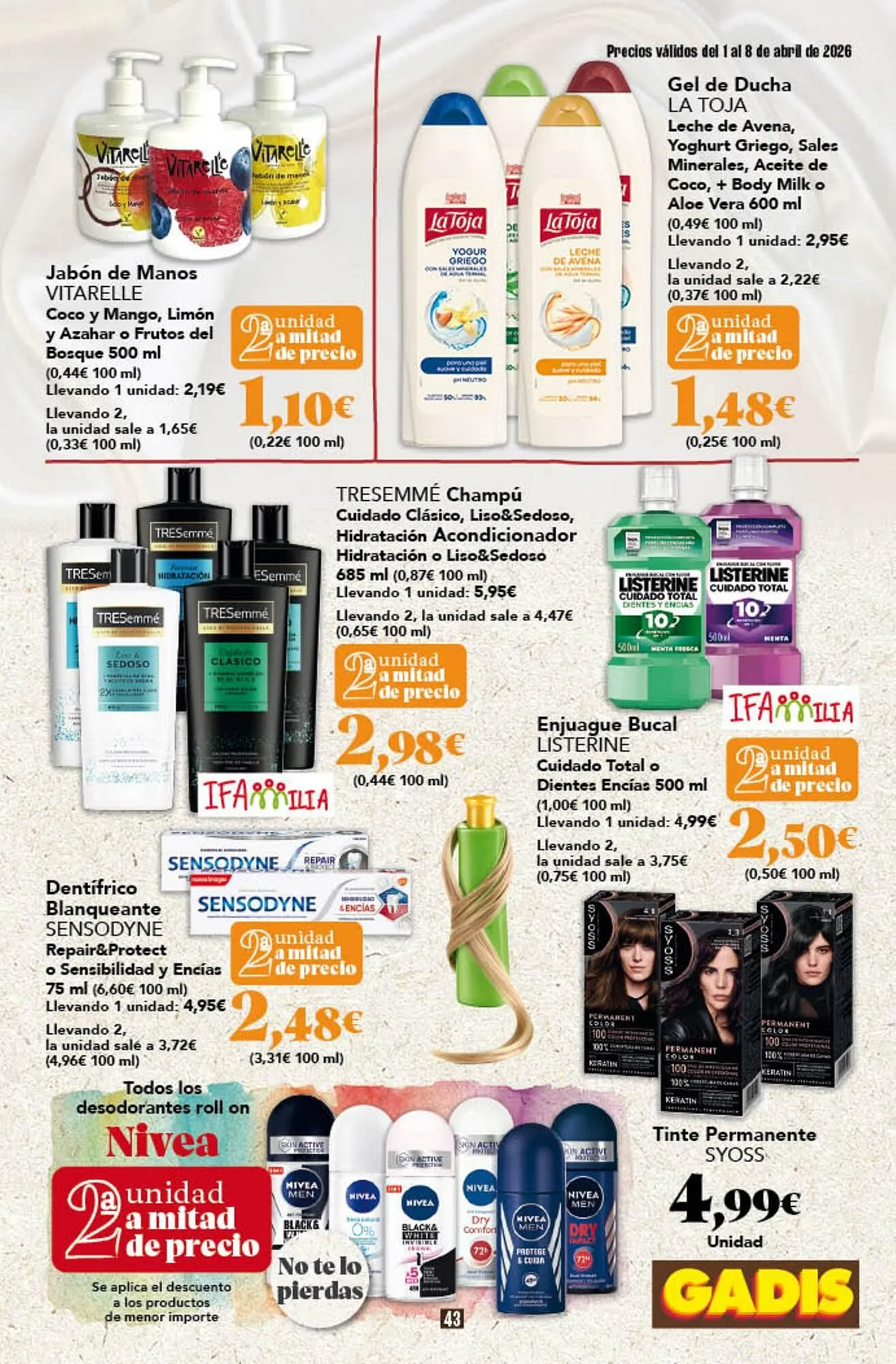 Catálogo de Folleto Gadis 1 de abril al 8 de abril 2026 - Página 43