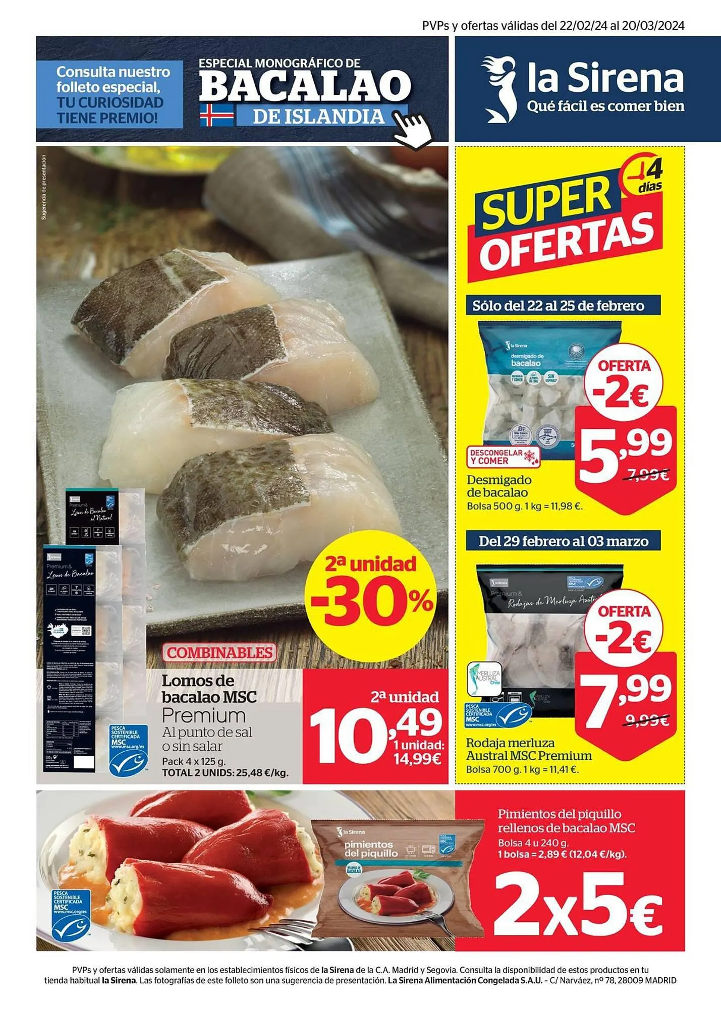 Catálogo de Folleto La Sirena 22 de febrero al 20 de marzo 2024 - Página 1