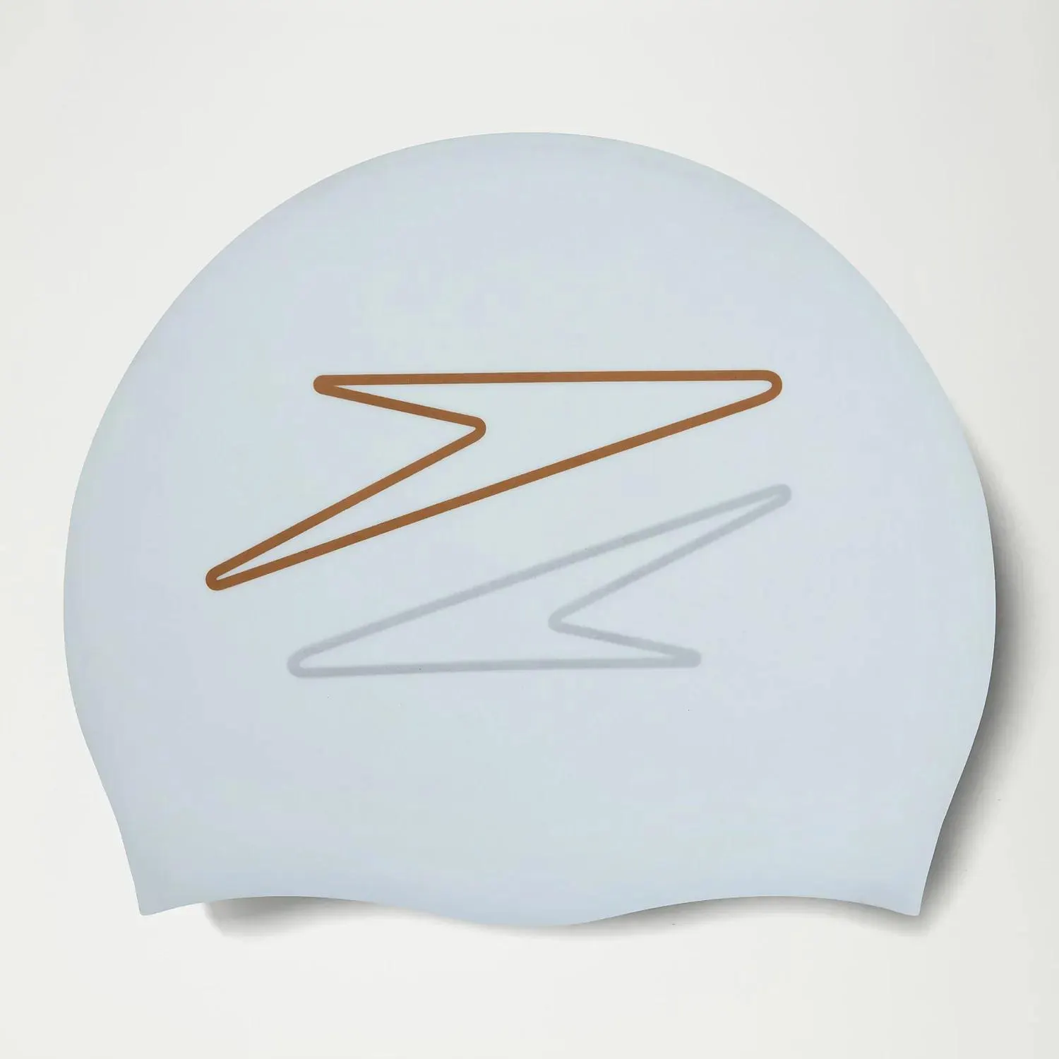 Gorro de natación estampado de silicona para adulto, blanco