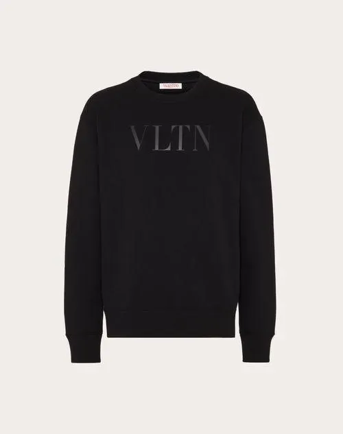 SUDADERA DE ALGODÓN CON CUELLO REDONDO Y CON ESTAMPADO VLTN