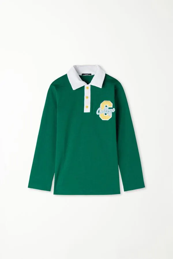 Camiseta estilo Polo de Manga Larga