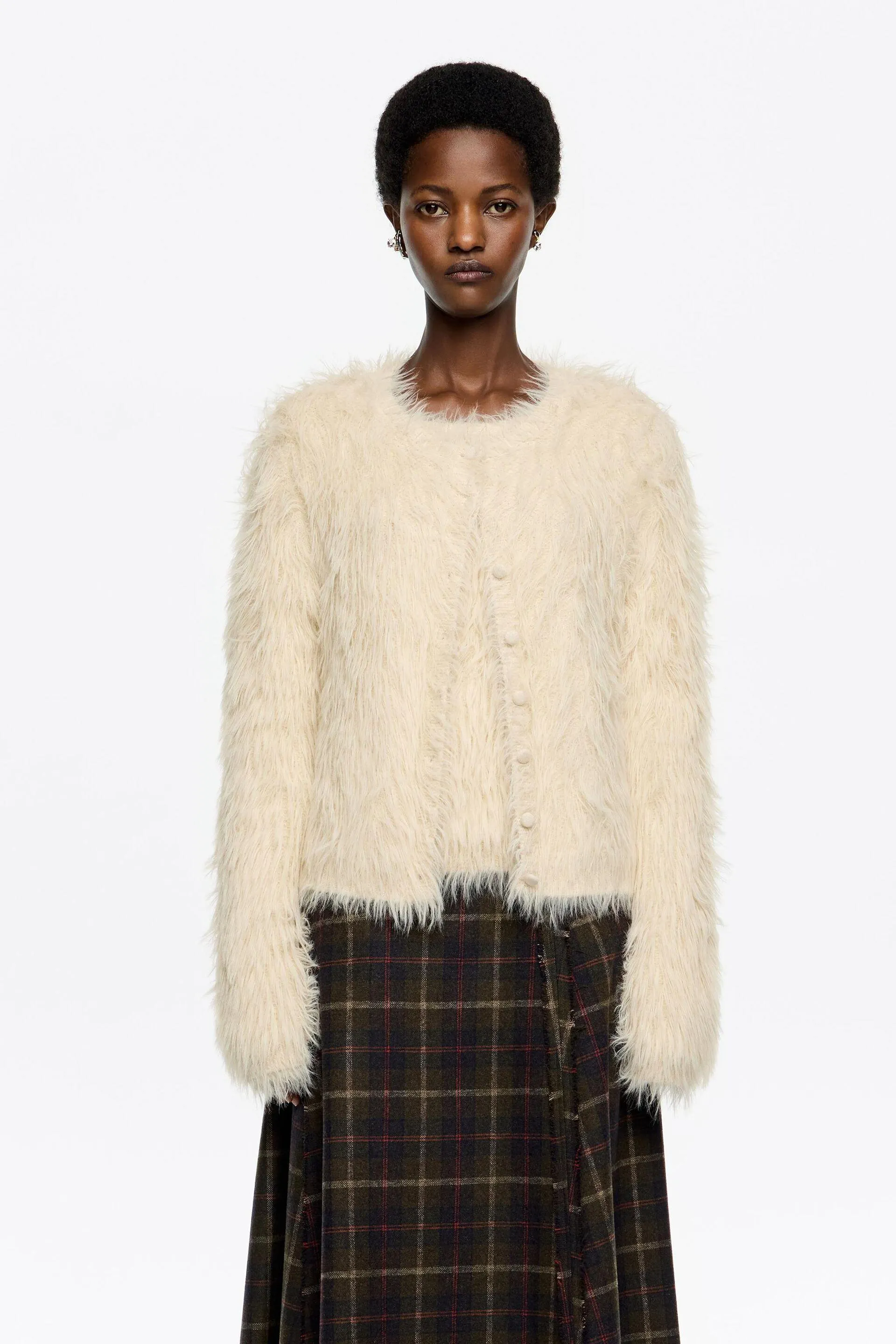 Cárdigan pelo beige