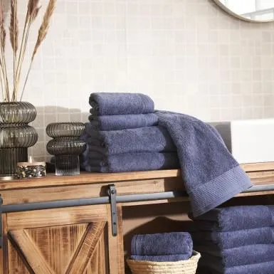 Toalla algodón peinado - Basic LM Indigo