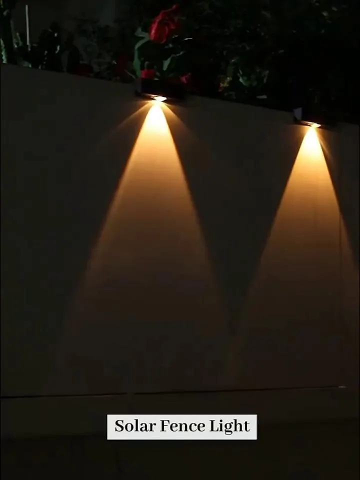 Luz solar de pared, luces led superbrillantes para cubierta, luces de cerca, iluminación exterior, luz impermeable para jardín, cerca de balcón, porche, decoración del hogar, lámpara solar de noche