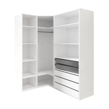 Armario completo Homny 3 columnas y esquinero blanco