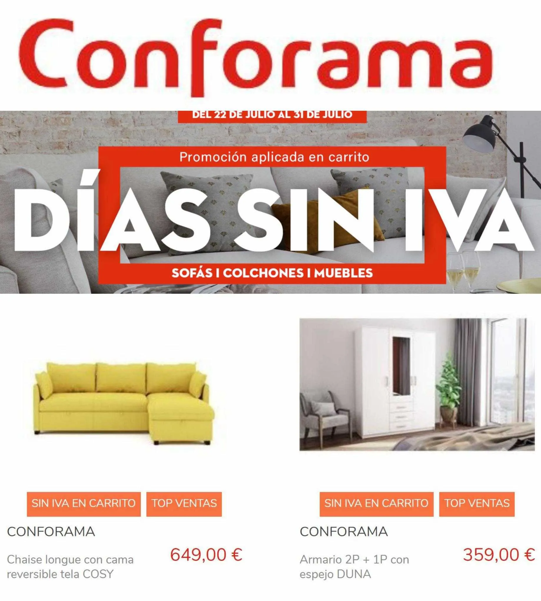 Catálogo de Catálogo Conforama 20 de julio al 2 de agosto 2023 - Página 2