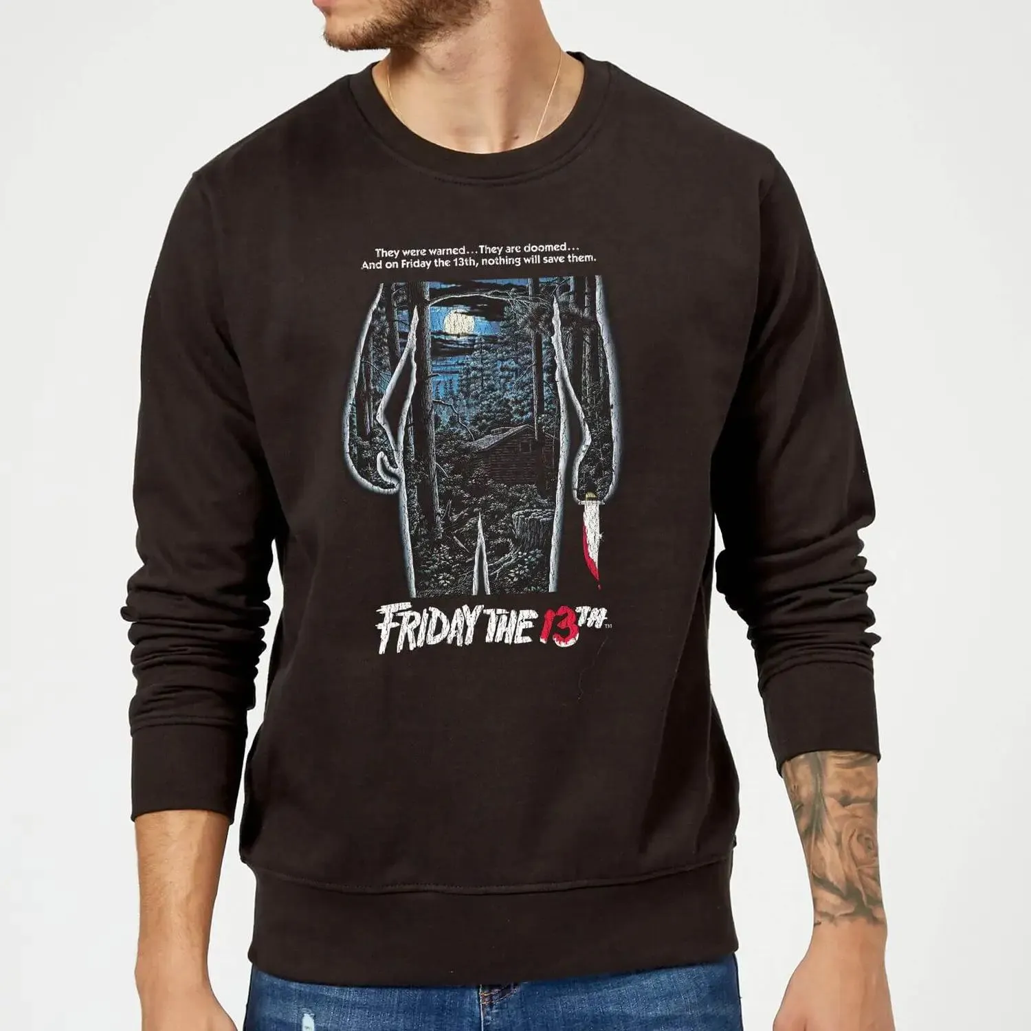 Sudadera con póster vintage Friday the 13th - Negro