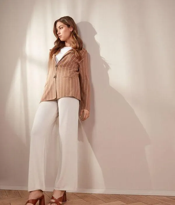 Pantalón palazzo de seda y algodón