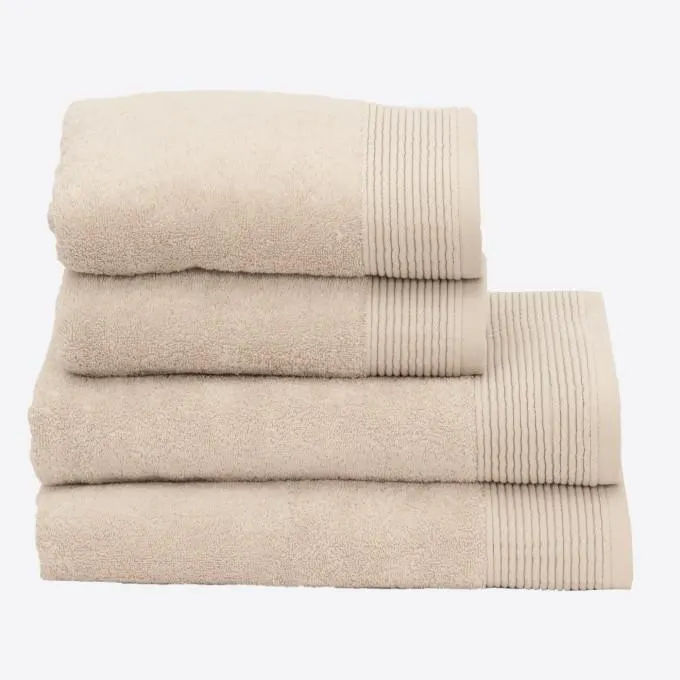 Set 4 Toallas Algodón Peinado - Basic LM Crudo