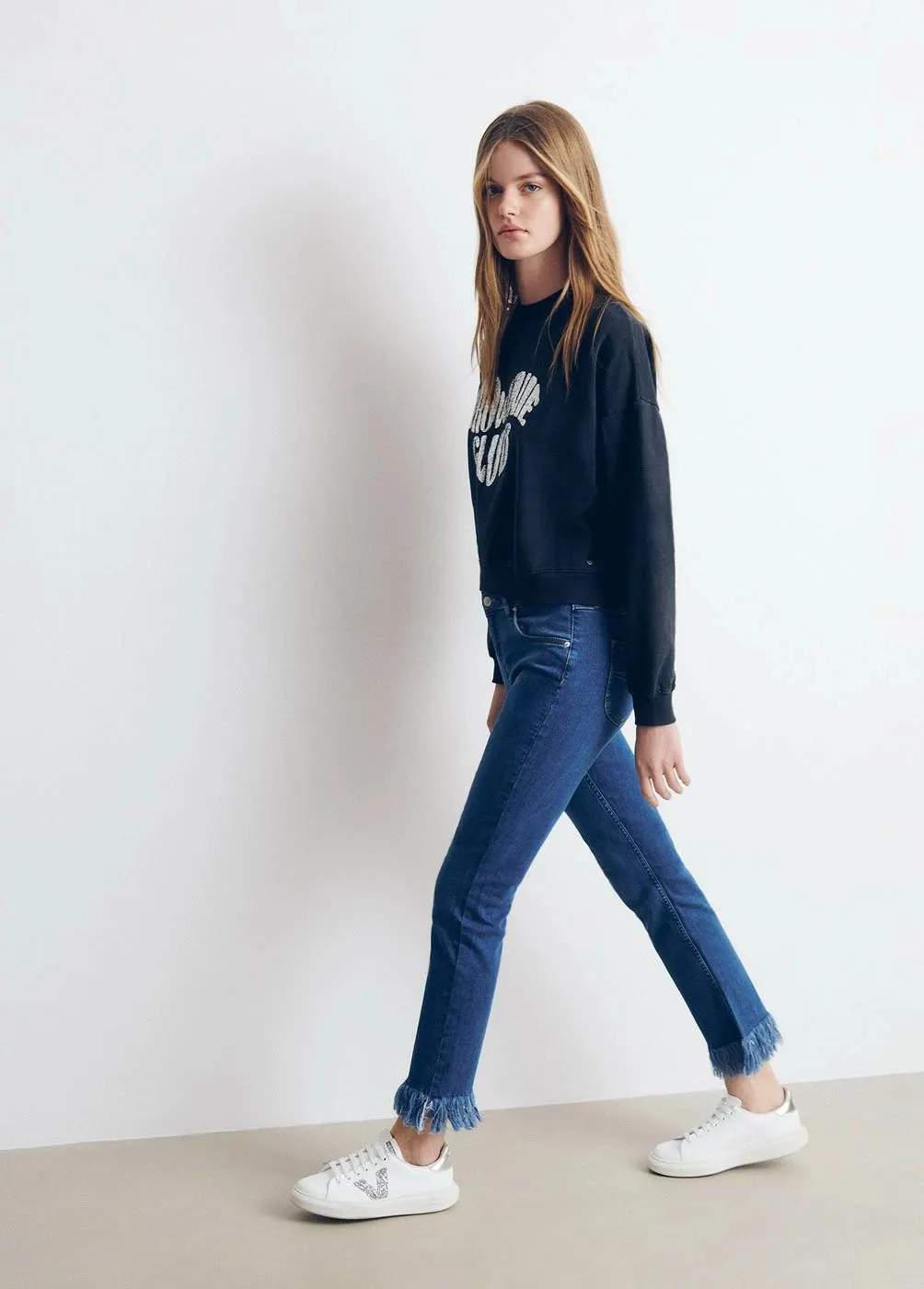 Pantalón cropped desflecado