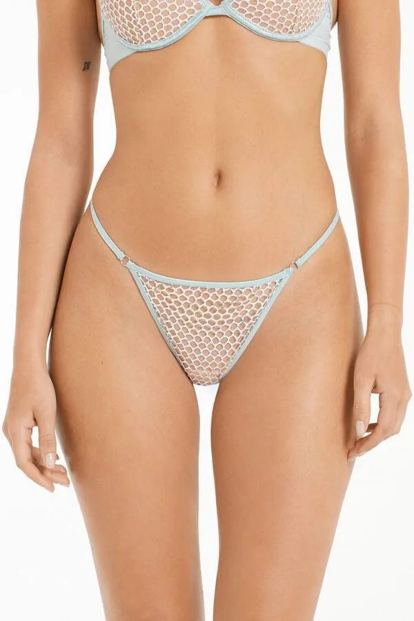 Braguita Brasileña con Tira Lateral Fina Sequin Net
