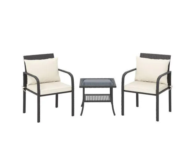 Conjunto de jardín 57x55x79 cm acero, pe bicolor Outsunny