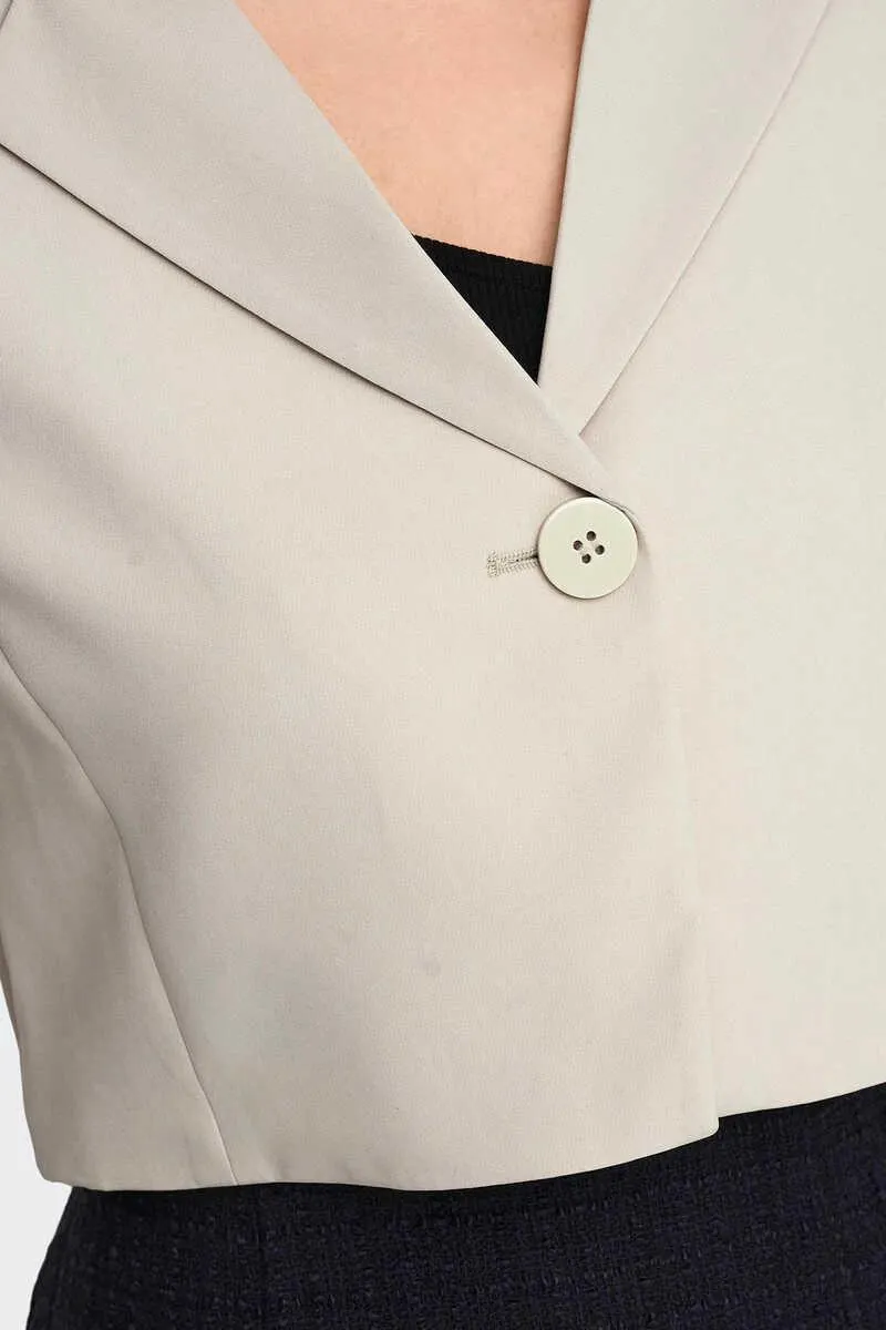Blazer crop cuello solapas