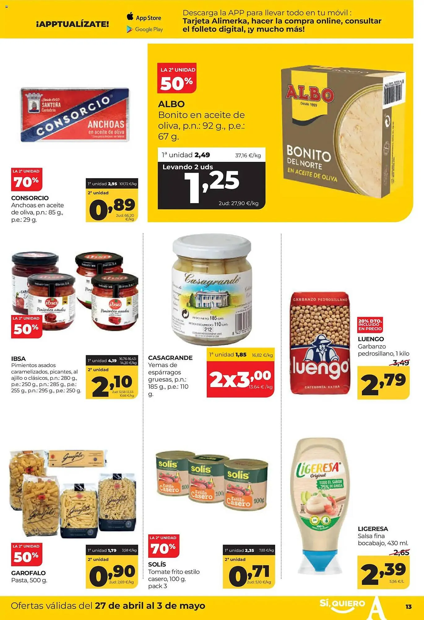 Catálogo de Folleto Alimerka 27 de abril al 3 de mayo 2026 - Página 13