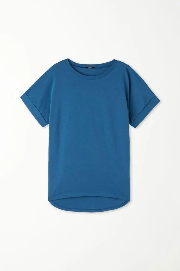 Camiseta de Algodón con Vuelta Kimono